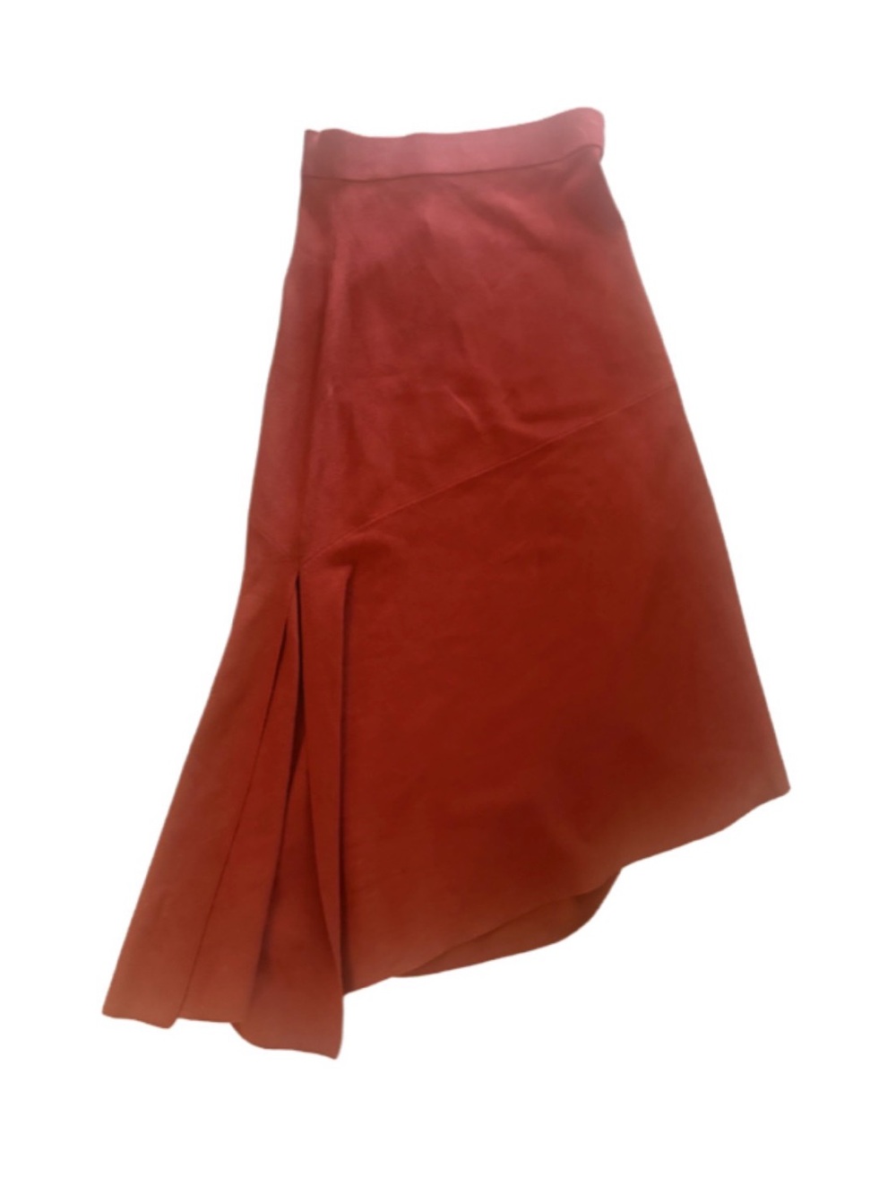 NWT A.L.C. Jasper Asymmetrical Knit Skirt Medium Rust/Brick - Picture 3 of 9